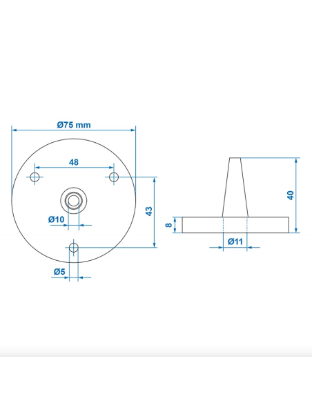 Rubber joint for round connector.