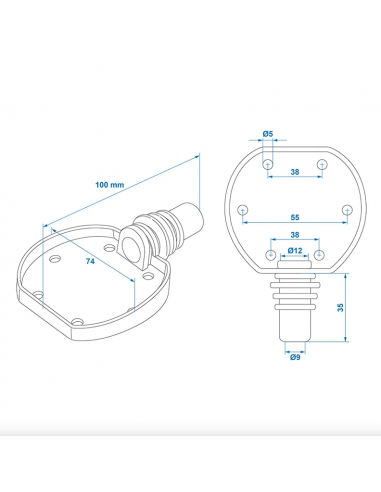 Rubber joint for connector, 72 mm