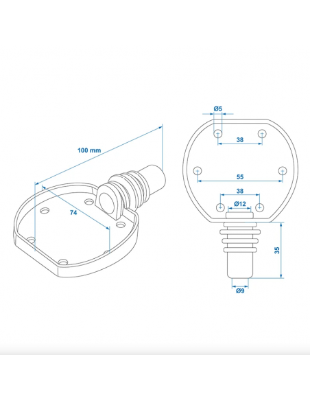 Rubber joint for connector, 72 mm