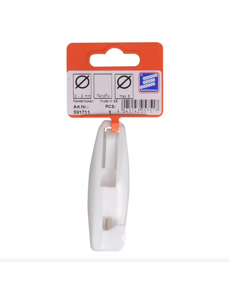 Gancho de plástico branco para fio de ferro, 6-8mm