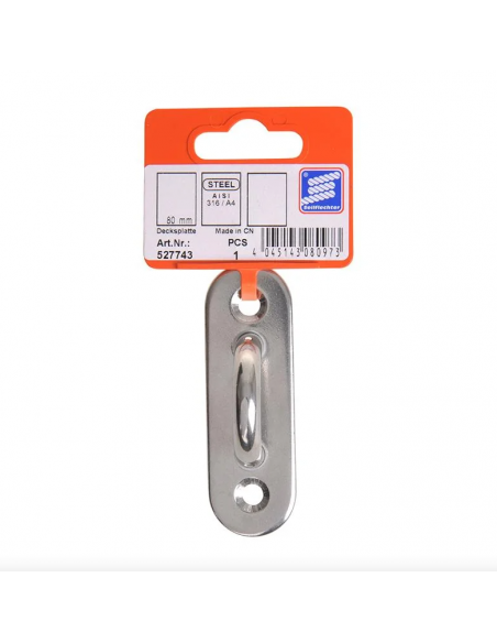 Plaque d'oeil de pont, A4 80x25mm, RVS AISI 316