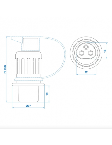Adaptador enchufe de remolque 3 pines.
