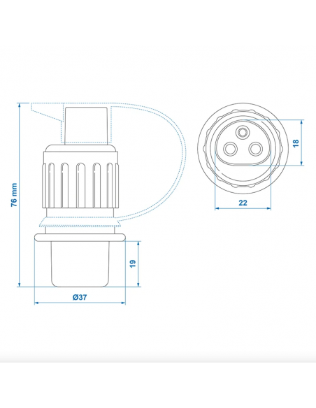 Adaptador enchufe de remolque 3 pines.