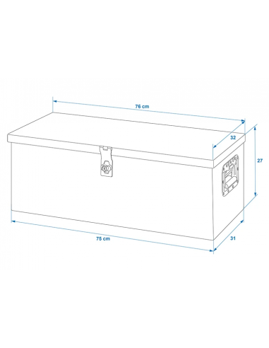 Caja de herramientas de aluminio 760 x 320 x 270 mm