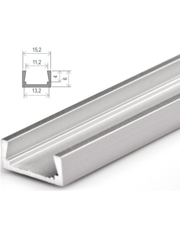 Perfil de Superficie de aluminio para Leds  1 metro
