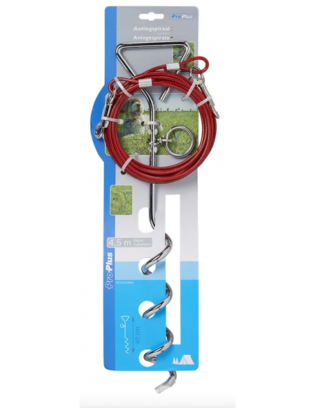 Spiral pour tenir le chien avec un câble de 4,5m Spiral pour tenir le chien avec un câble de 4,5m