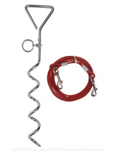 Piqueta de Sujeción en Espiral con Cable de 4,5 m para Mascotas