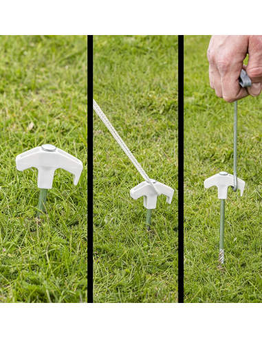 Maletín de piquetas metálicas con gancho 20 cm pack 20 uds