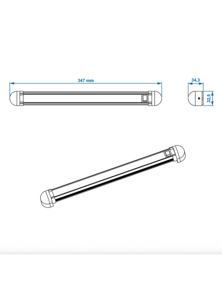 Linear LED Light 20-leds 340x35x33mm. 12v