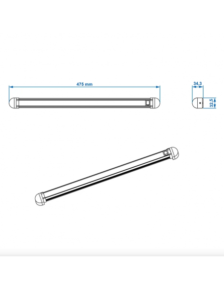 Luz LED lineal 30 leds 12V 450LM