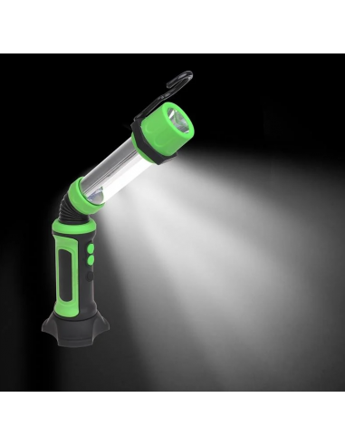 Lámpara linterna led flexible recargable con imán.