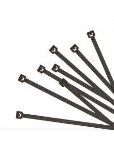 Pack bridas de color negro. 100 unidades