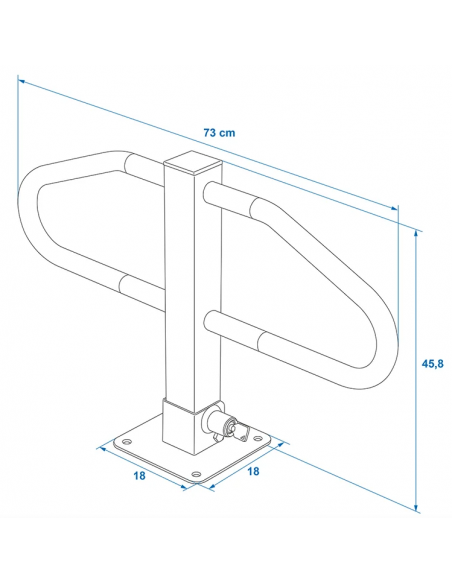 Barrera para parking con cerradura integrada