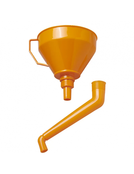 Embudo con tubo en ángulo naranja. Embudo con tubo en ángulo naranja.