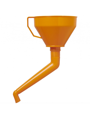 Embudo con tubo en ángulo naranja.