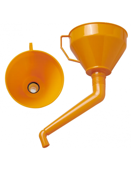Embudo con tubo en ángulo naranja. Embudo con tubo en ángulo naranja.