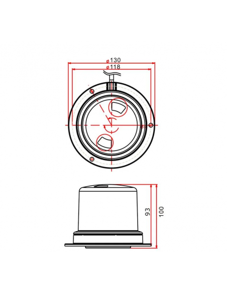 Chêne orange lumière 36 LED 10-30V