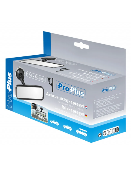 Retrovisor 164 x 55 mm con brazo extensible 4 cm y ventosa