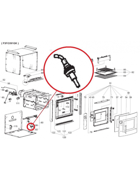 Horno termopar 850 MM