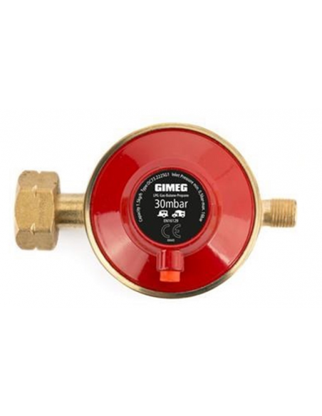 Prensa de gas. Regulador de Presión de Gas con válvula de soplado 30 MBAR combi 1/4 pulgada Izq.