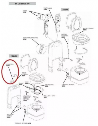 Interruttore di scarico WC SC200