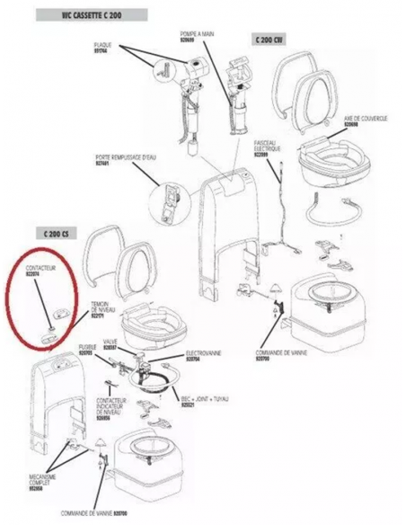Interruptor de descarga WC SC200