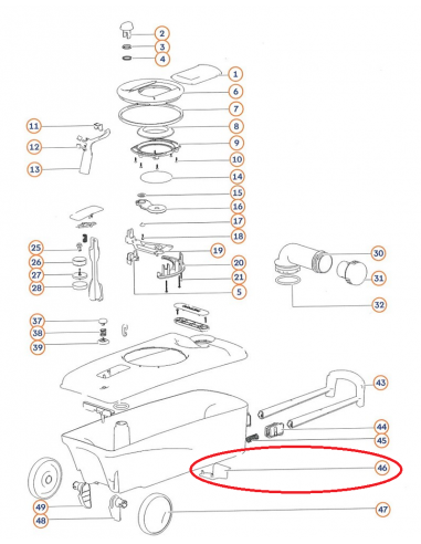 Clip de bloqueo para tanque de inodoro C400/C500 Thetford