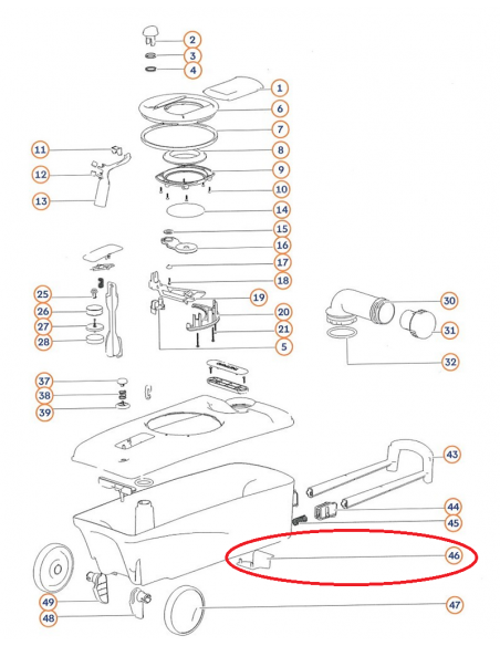 Schließklammer für Toilettentank SC400/500 Thetford