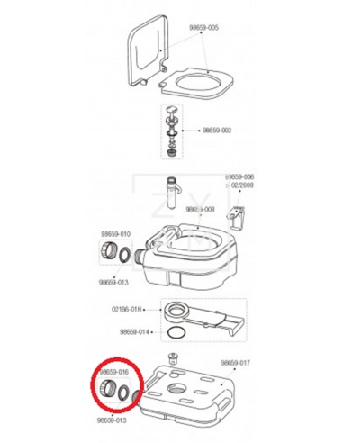 Tape WC Blau mit Brett Fiamma