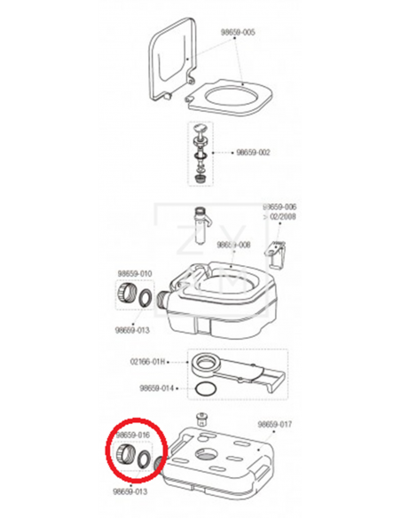 Tapon WC Bleu avec plateau Fiamma