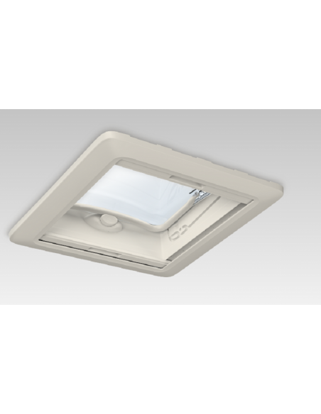 Claraboya Dometic 400 × 400 mm con ventilazione forzata e spessore del soffitto da 43 a 60 mm