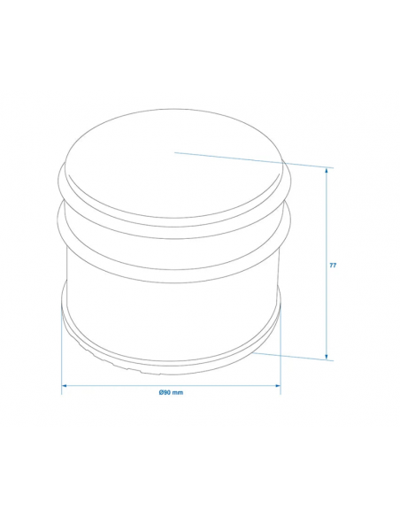 Edelstahl Tür oben Ø 90mm