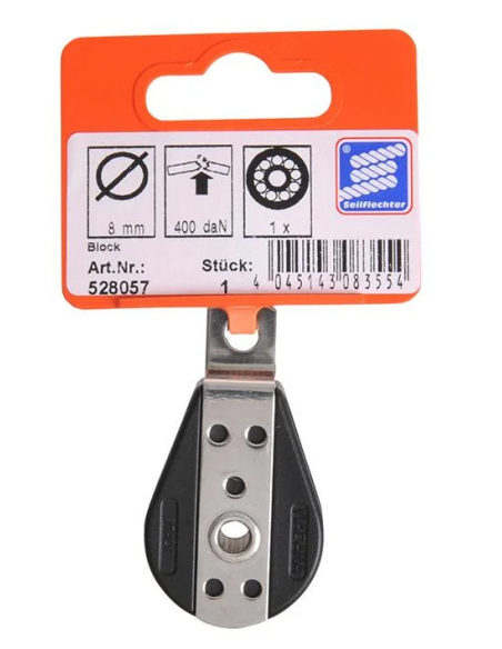 Polea con cubierta cerrada y rodamiento de 8mm náutica