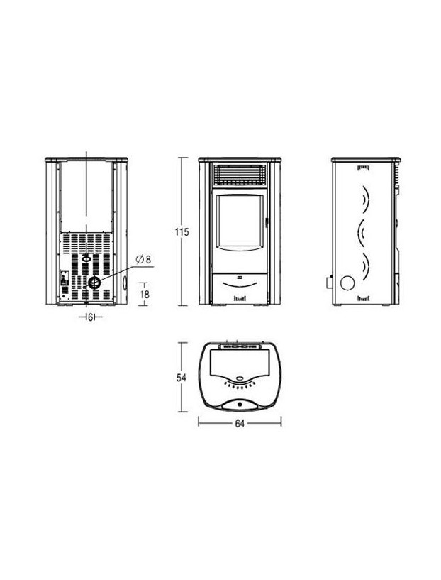 Stufa di pellet Superior Sabrina 11kw