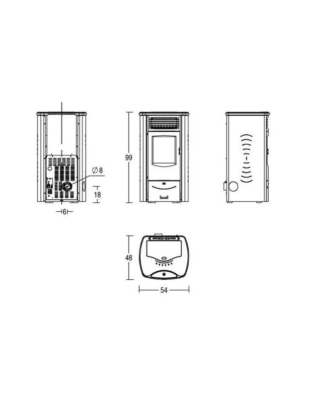 Poêle à granulés Supérieur Monia 8.5kw