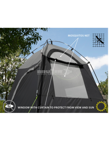 Tienda Brunner Cabina II NG gris oscuro 140x140x205