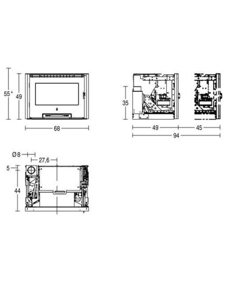 Poêle à pellets Superior SCP7 Insérable/Cassette