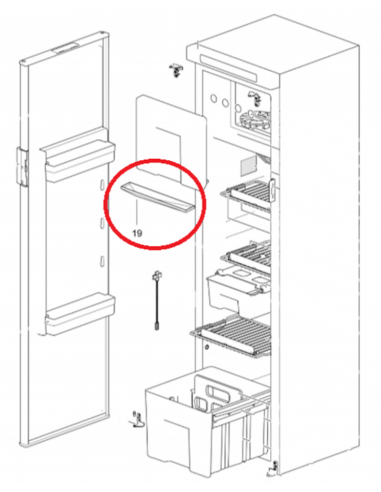 Antigot-Flagge für Kühlschränke Thetford N3141, N3142, N41, N4142