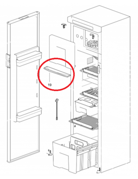 Drapeau anti-got pour réfrigérateurs Thetford N3141, N3142, N4141, N4142
