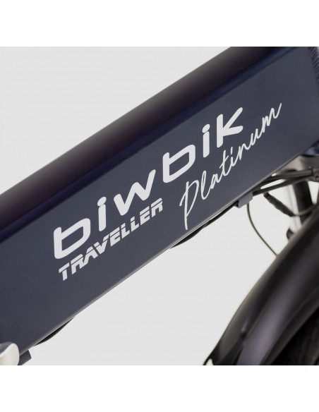 Elektrofahrrad Traveller Platinblau.