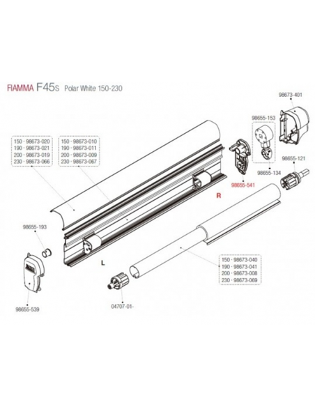 Kit contador direito F45 Fiamma