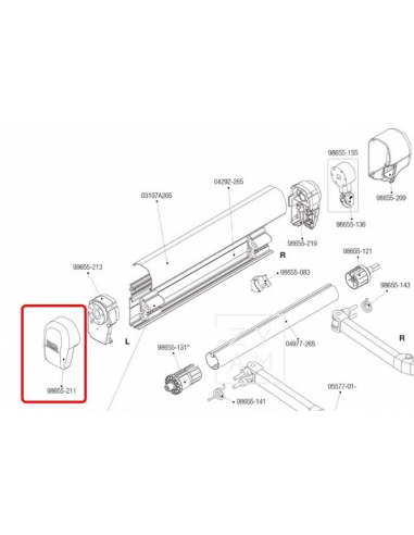 F45 copertura protettiva sinistra in titanio Fiamma