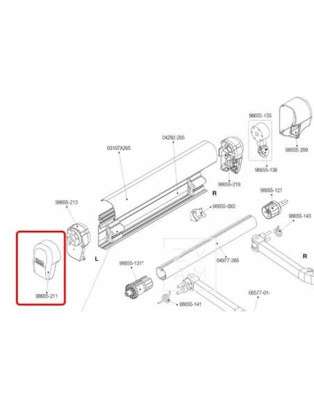 F45 Titanium Left Protective Cover Fiamma