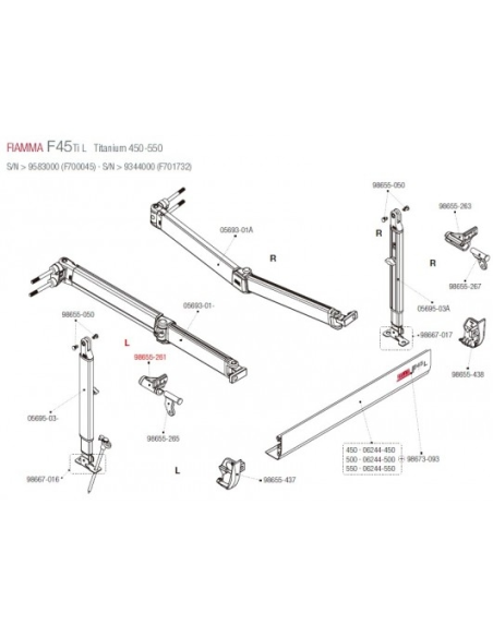 Kit enganche pata F45 izq  Fiamma