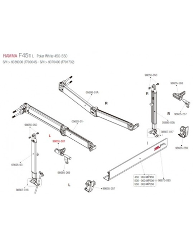 Kit enganche pata F45 izq  Fiamma