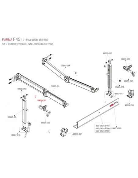 Kit enganche pata F45 izq  Fiamma