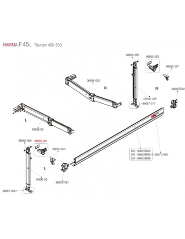 Kit enganche pata F45 izq  Fiamma
