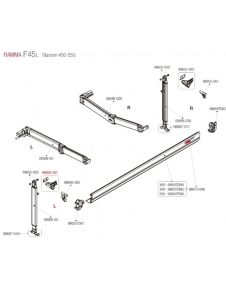 Kit enganche pata F45 izq  Fiamma