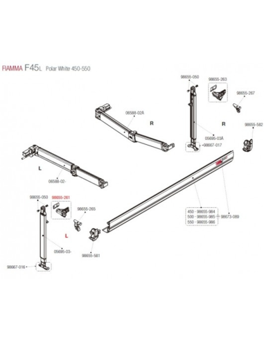 Kit enganche pata F45 izq  Fiamma