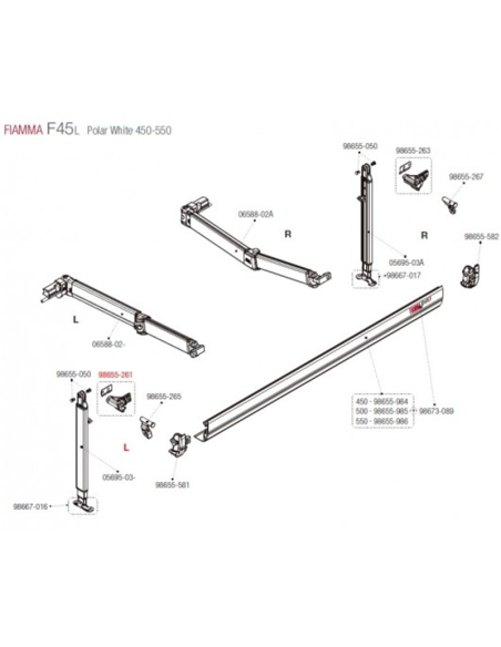Kit enganche pata F45 izq  Fiamma